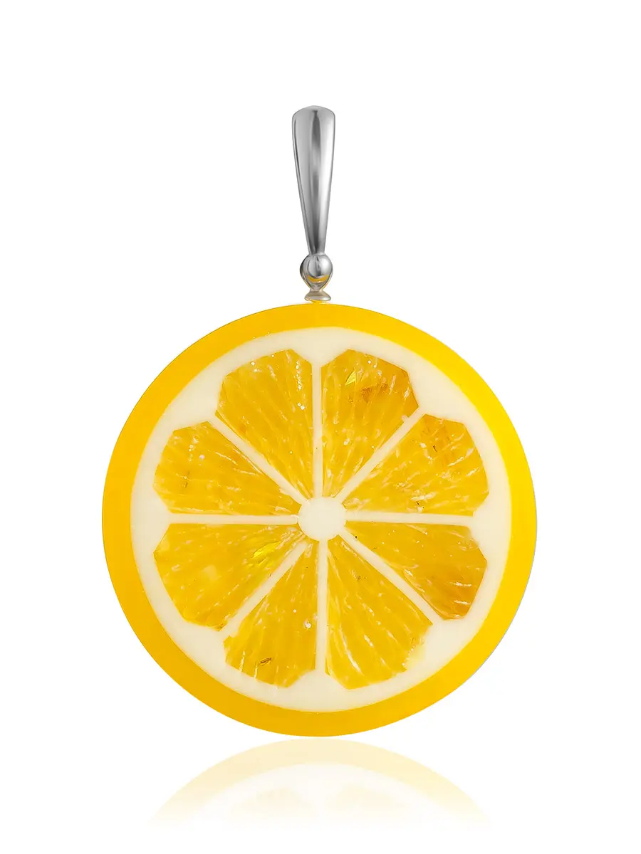 картинка Удивительный кулон из натурального янтаря «Апельсин» в онлайн магазине