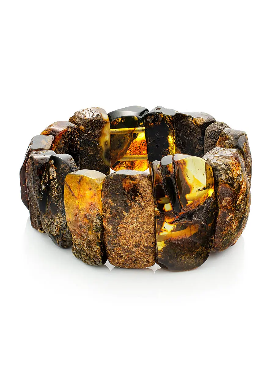 картинка Уникальный браслет из натурального балтийского янтаря «Помпеи» в онлайн магазине