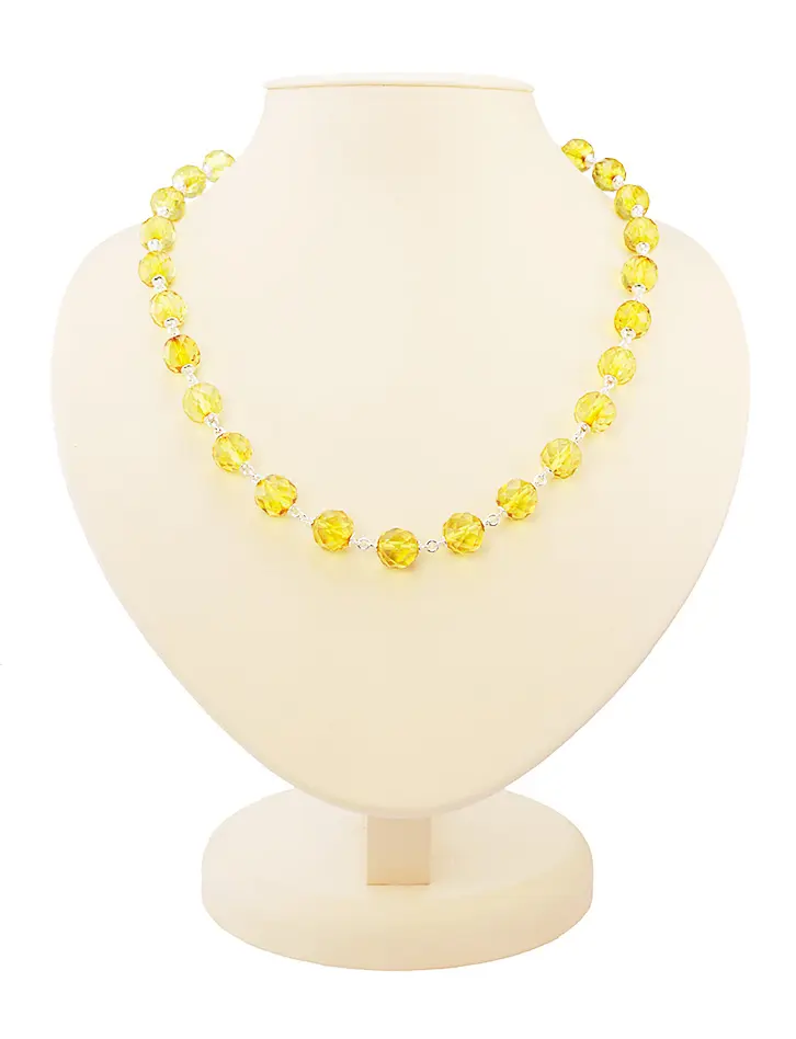 картинка Великолепное ожерелье из натурального балтийского лимонного янтаря «Карамель алмазная» в онлайн магазине
