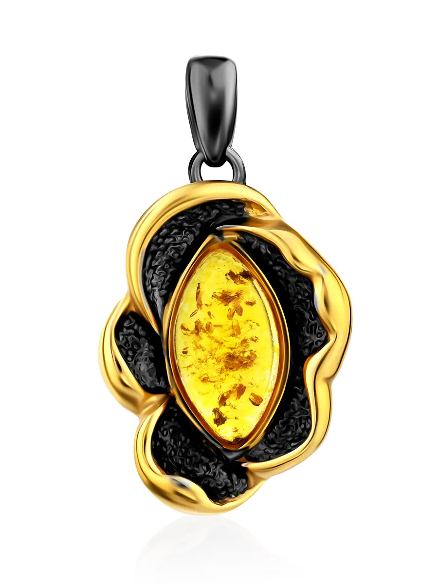 картинка Красивая подвеска с золотистым янтарём «Протея» в онлайн магазине
