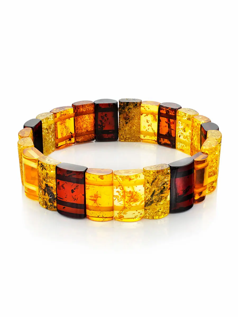 картинка Красивый браслет из натурального балтийского янтаря разных оттенков в онлайн магазине
