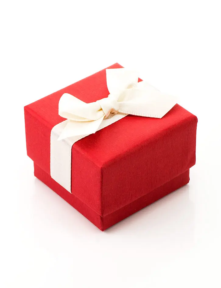 картинка Подарочная коробочка 50х50х35 мм красная с белым бантом в онлайн магазине