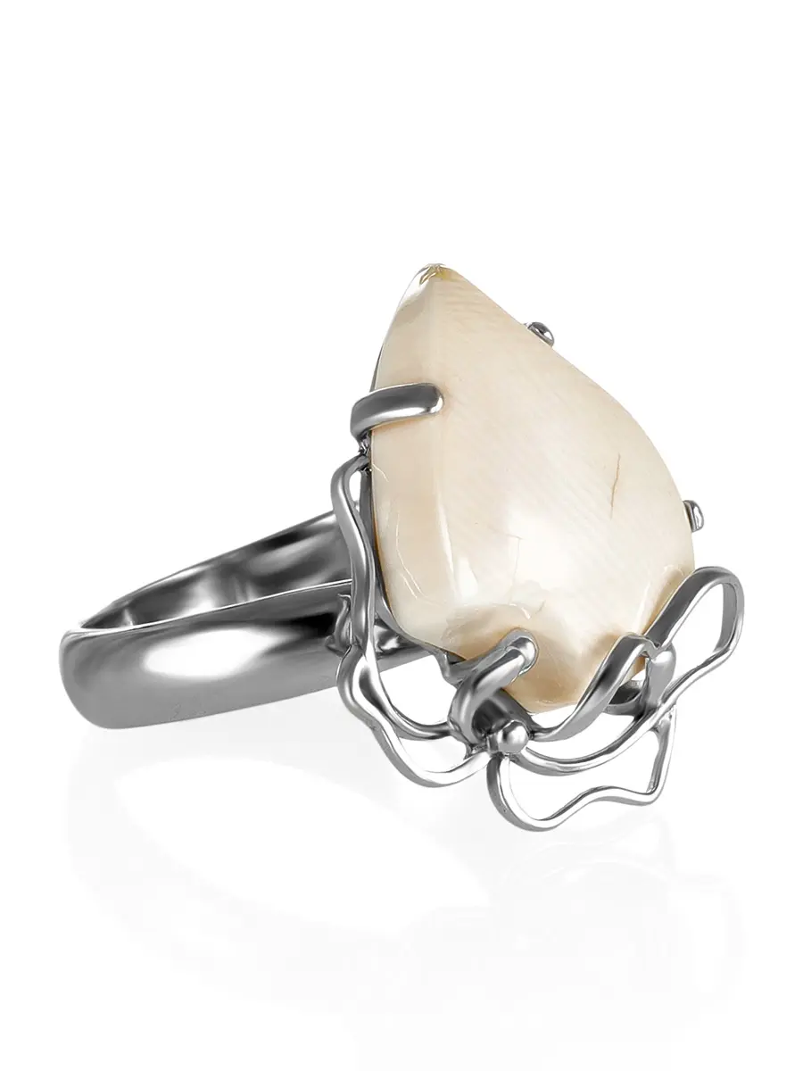 картинка Женственное кольцо из серебра и бивня мамонта «Эра» в онлайн магазине