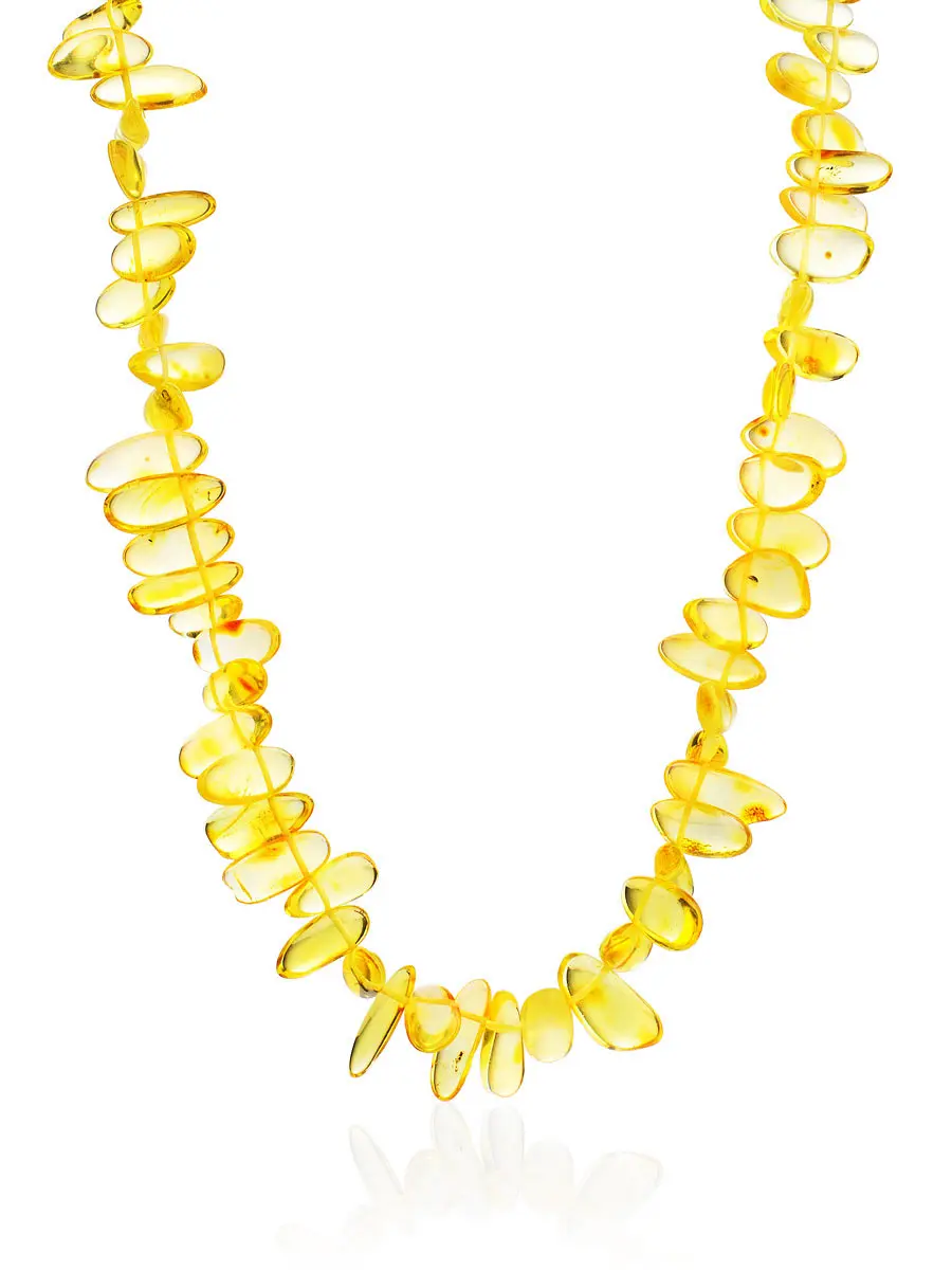 картинка Красивые бусы из натурального янтаря «Облепиха лимонная» в онлайн магазине