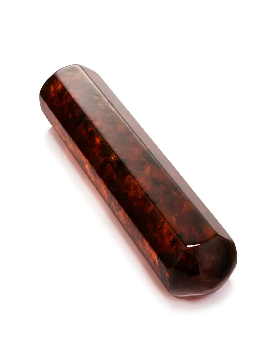 картинка Короткая гранёная палочка для массажа лица из янтаря в онлайн магазине