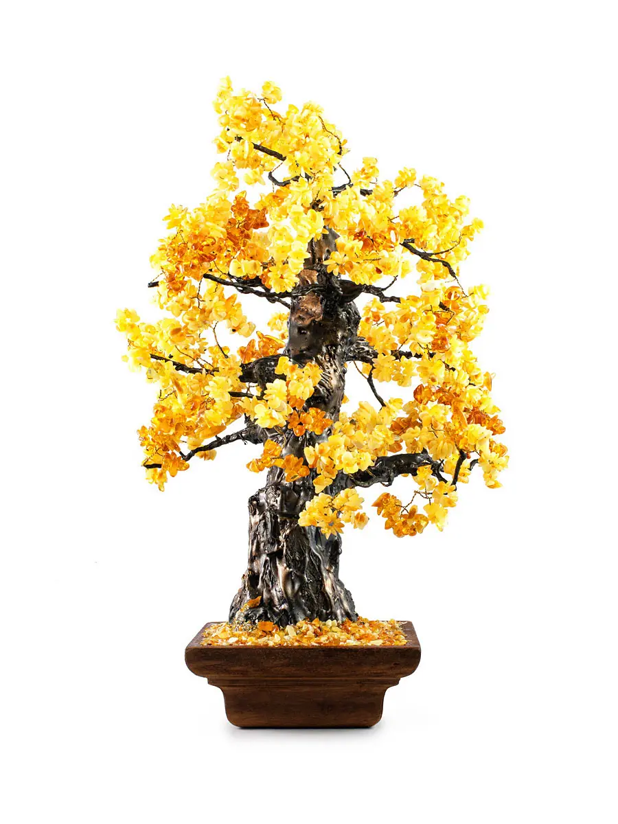картинка Декоративное денежное дерево с натуральным янтарём в онлайн магазине