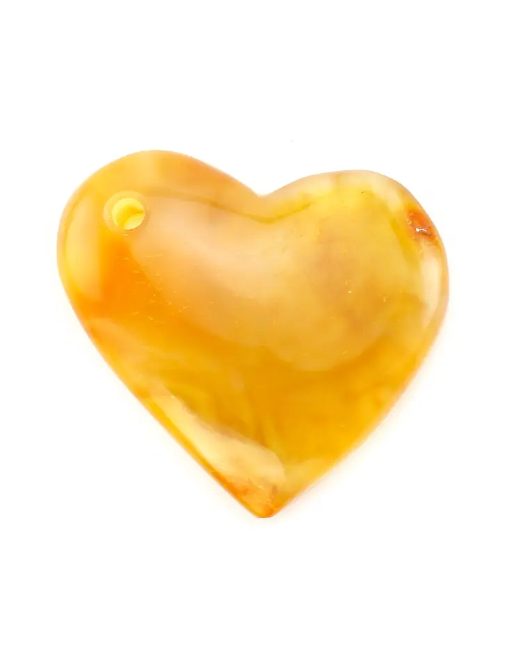 картинка Небольшая подвеска-сердце из натурального темно-медового янтаря  в онлайн магазине