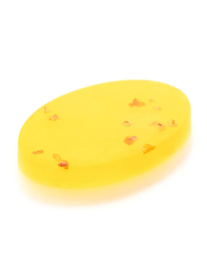 картинка Натуральное органическое янтарное мыло «Лимонное овальное» в онлайн магазине