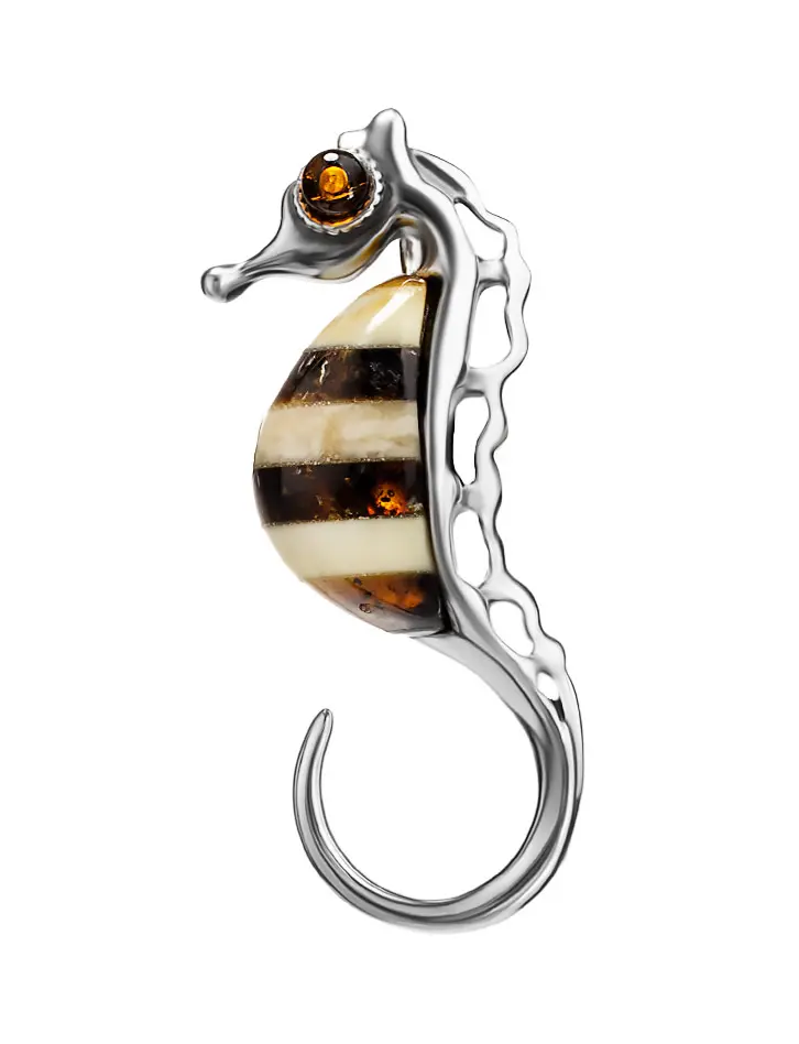 картинка Эффектная подвеска «Морской конёк» из натурального янтаря в онлайн магазине