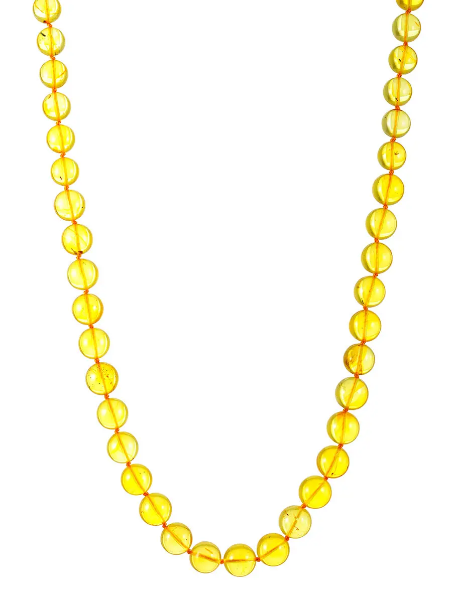 картинка Бусы из натурального лимонного янтаря «Шары» в онлайн магазине