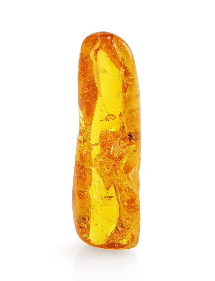 картинка Удлинённый кусочек натурального балтийского янтаря лимонного цвета с инклюзом в онлайн магазине