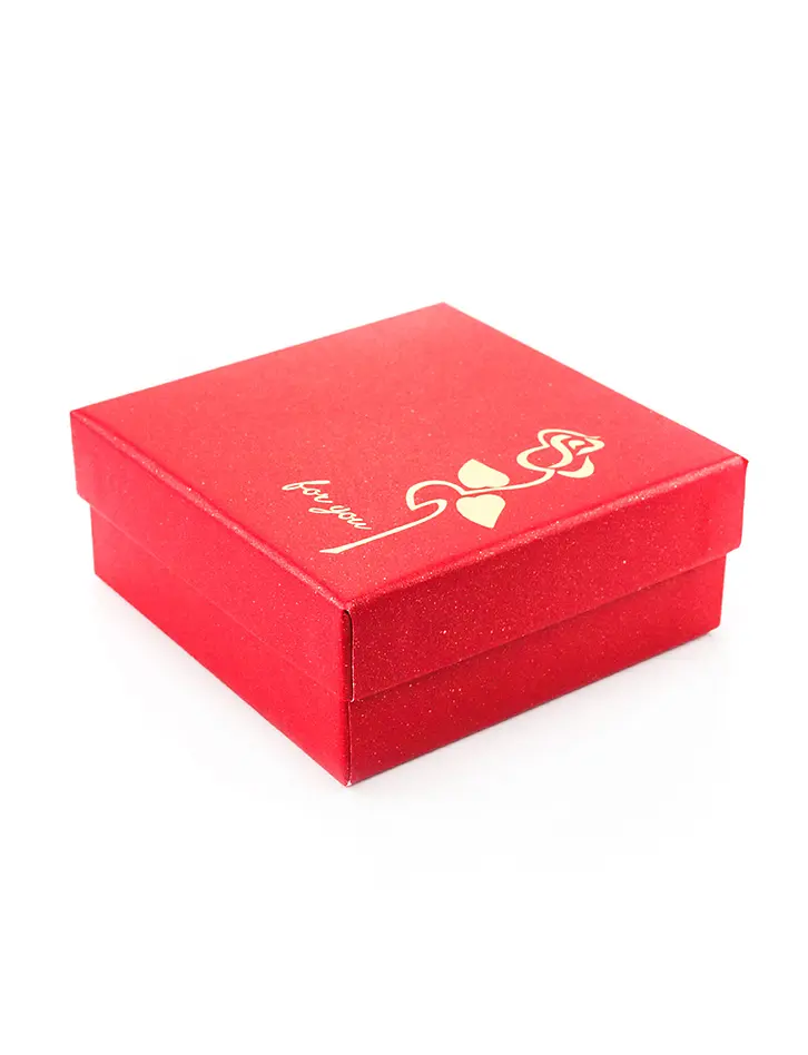картинка Подарочная коробочка 85х85х35 мм красная металлик надписью в онлайн магазине