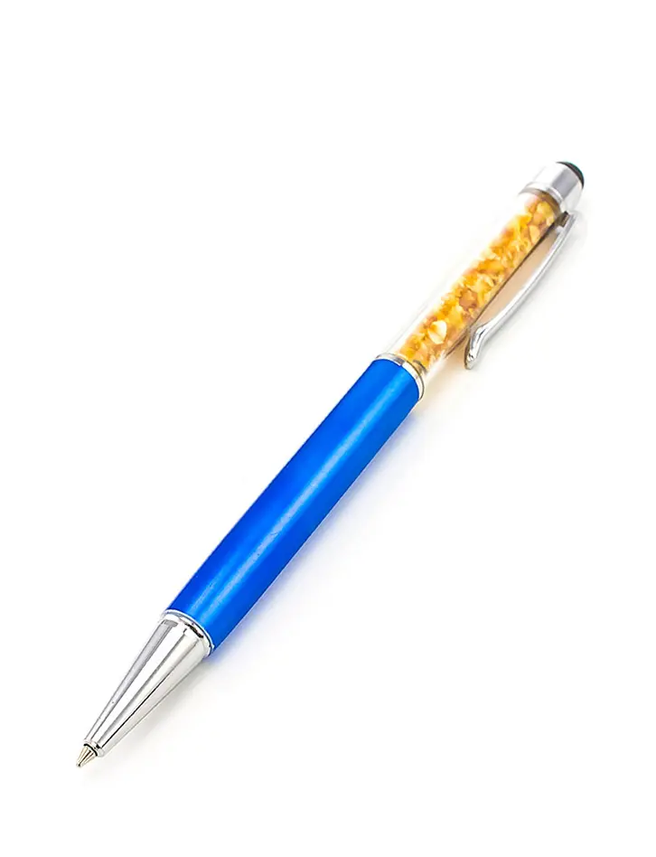 картинка Шариковая ручка-стилус с натуральным балтийским янтарем в онлайн магазине