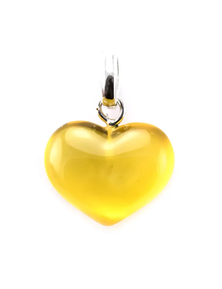 картинка Кулон-сердце из балтийского янтаря красивого золотистого оттенка в онлайн магазине