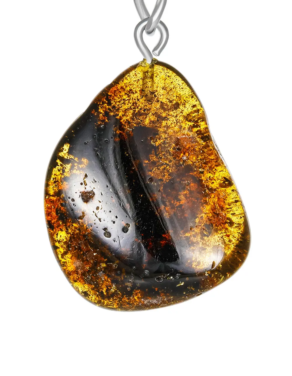 картинка Яркий брелок с цельным кусочком янтаря в онлайн магазине