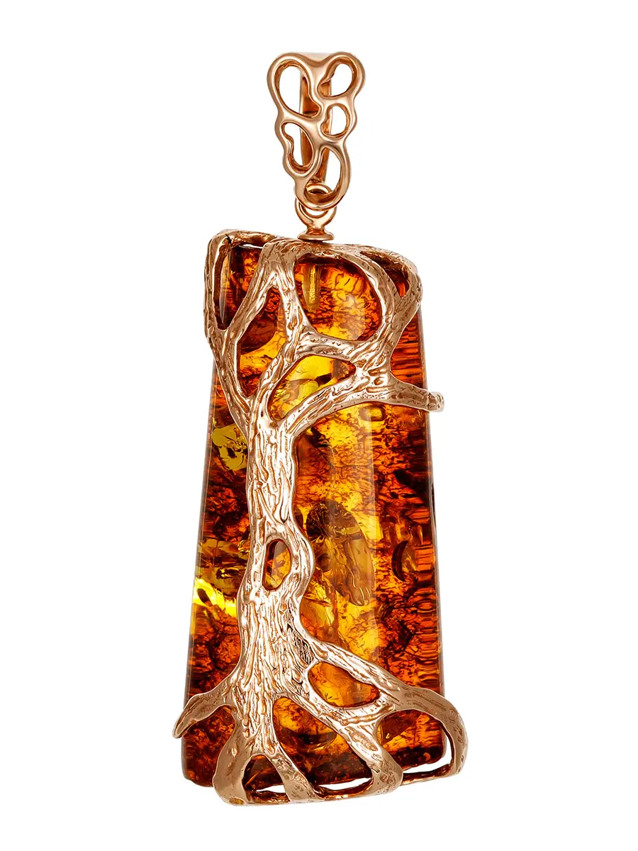 картинка Изысканный кулон из натурального золотистого янтаря «Версаль» в онлайн магазине