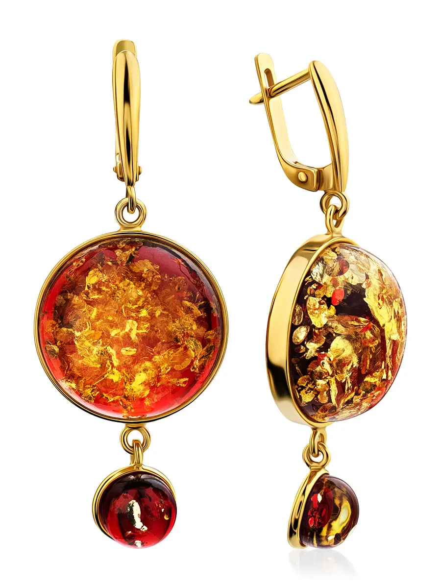 картинка Серьги из искрящегося красного янтаря «Версаль» в онлайн магазине