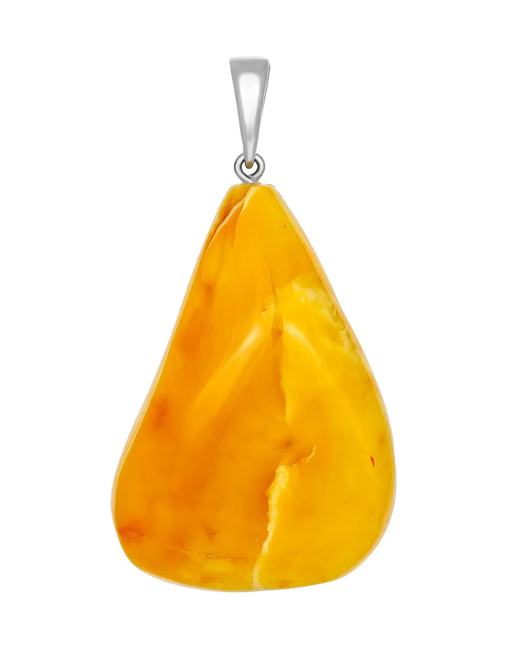 картинка Крупная подвеска из медового натурального янтаря с природной текстурой в онлайн магазине