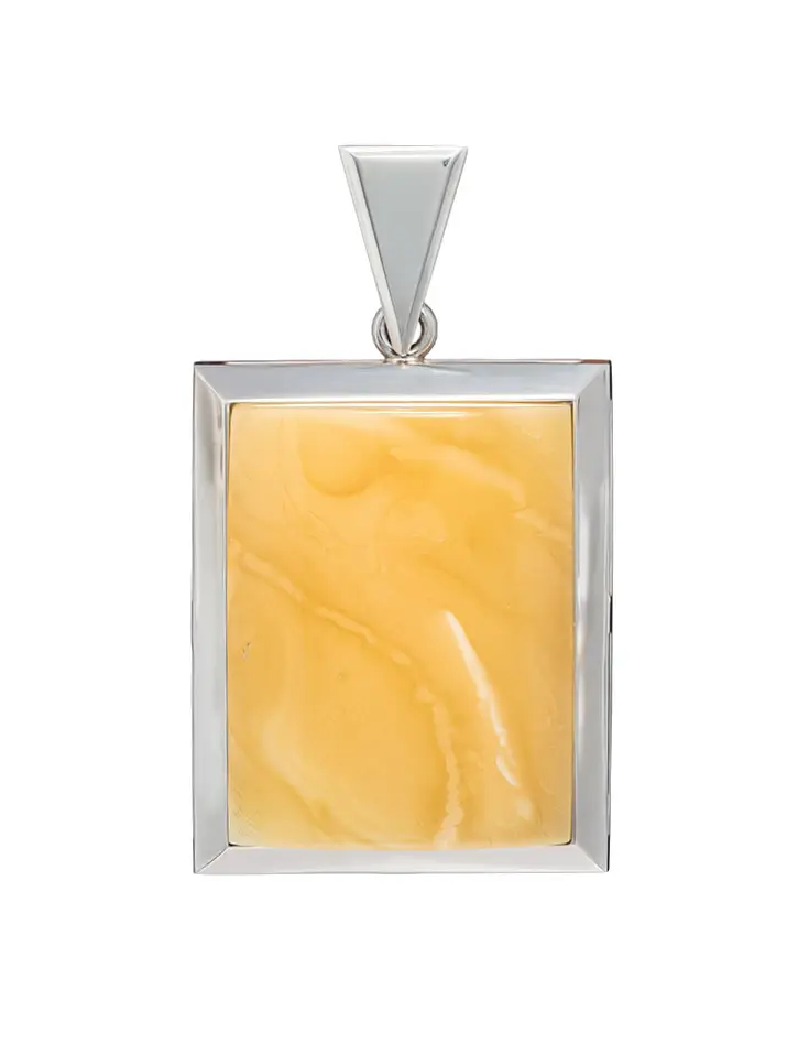 картинка Подвеска из серебра и натурального балтийского янтаря медового цвета «Глянец» в онлайн магазине