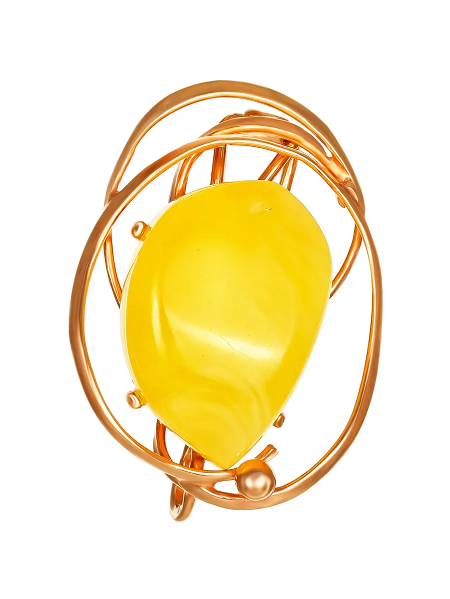 картинка Красивая брошь-кулон из цельного балтийского янтаря медового цвета «Риальто» в онлайн магазине