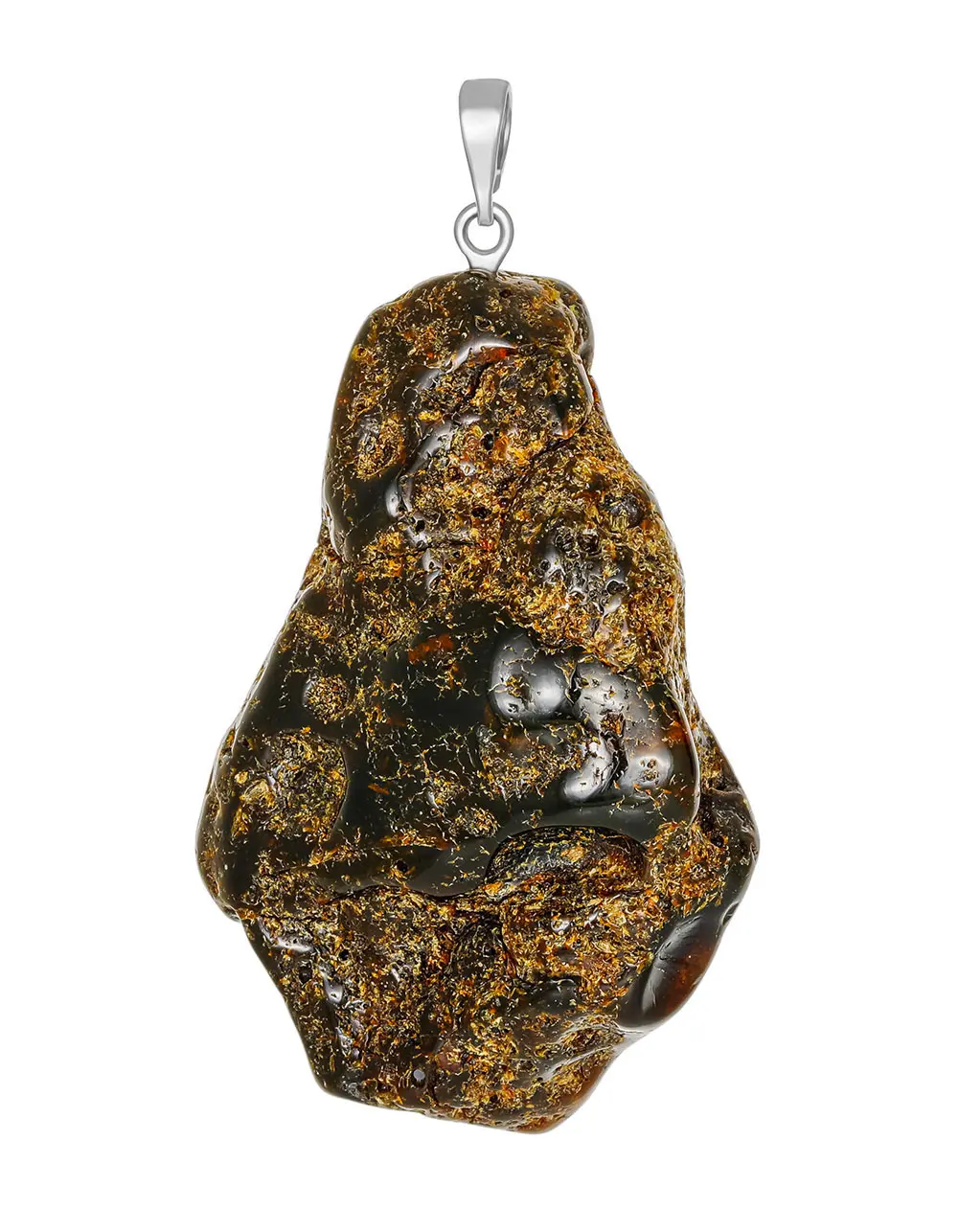 картинка Объемный ступенчатый кулон с чёрными вкраплениями в онлайн магазине