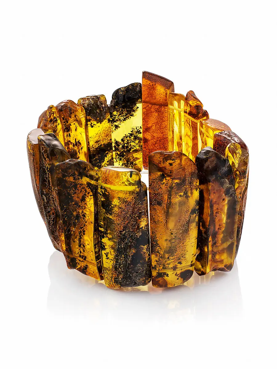 картинка Пёстрый браслет «Помпеи» из натурального балтийского янтаря в онлайн магазине