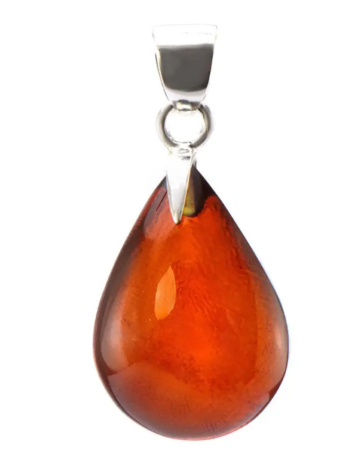 картинка Небольшой кулон насыщенного вишневого цвета с серебром в онлайн магазине