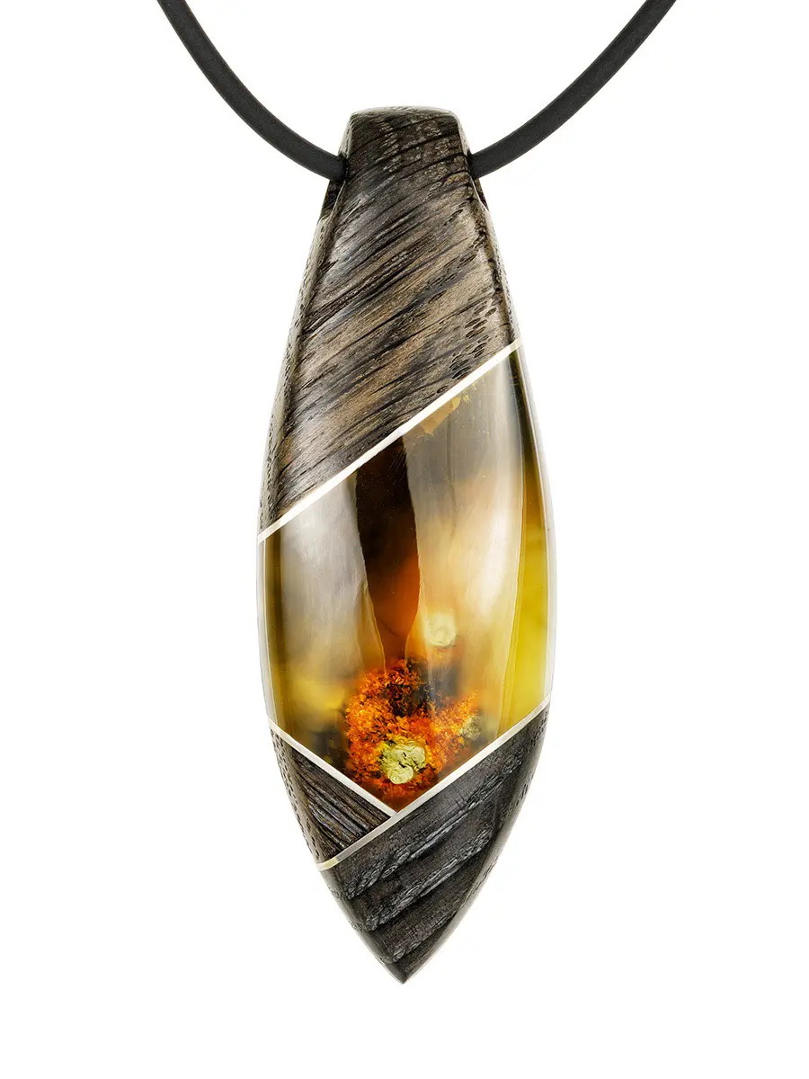 картинка Стильный кулон из дерева на шнурке «Индонезия» в онлайн магазине
