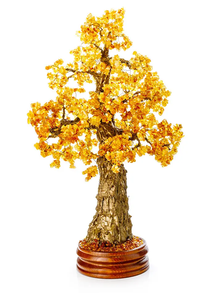 картинка Эффектное дерево из натурального балтийского янтаря на подставке «Бонсай» в онлайн магазине