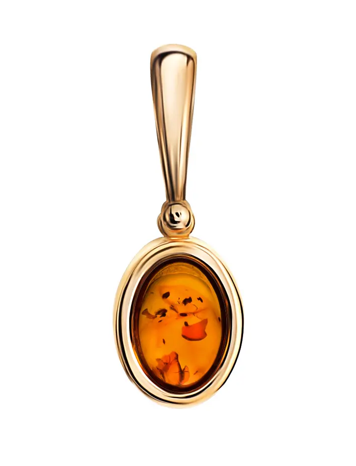картинка Небольшой овальный кулон с янтарём «Годжи» в онлайн магазине