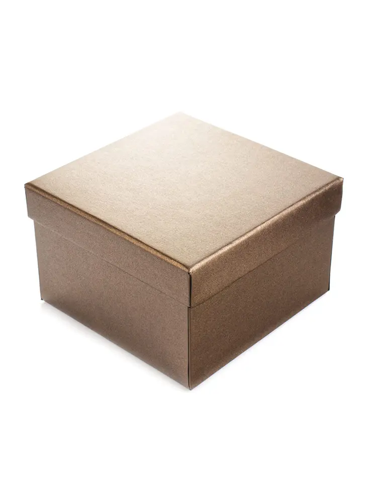 картинка Бронзовая подарочная коробка для бус, браслетов и сувениров 90х90х70 мм в онлайн магазине