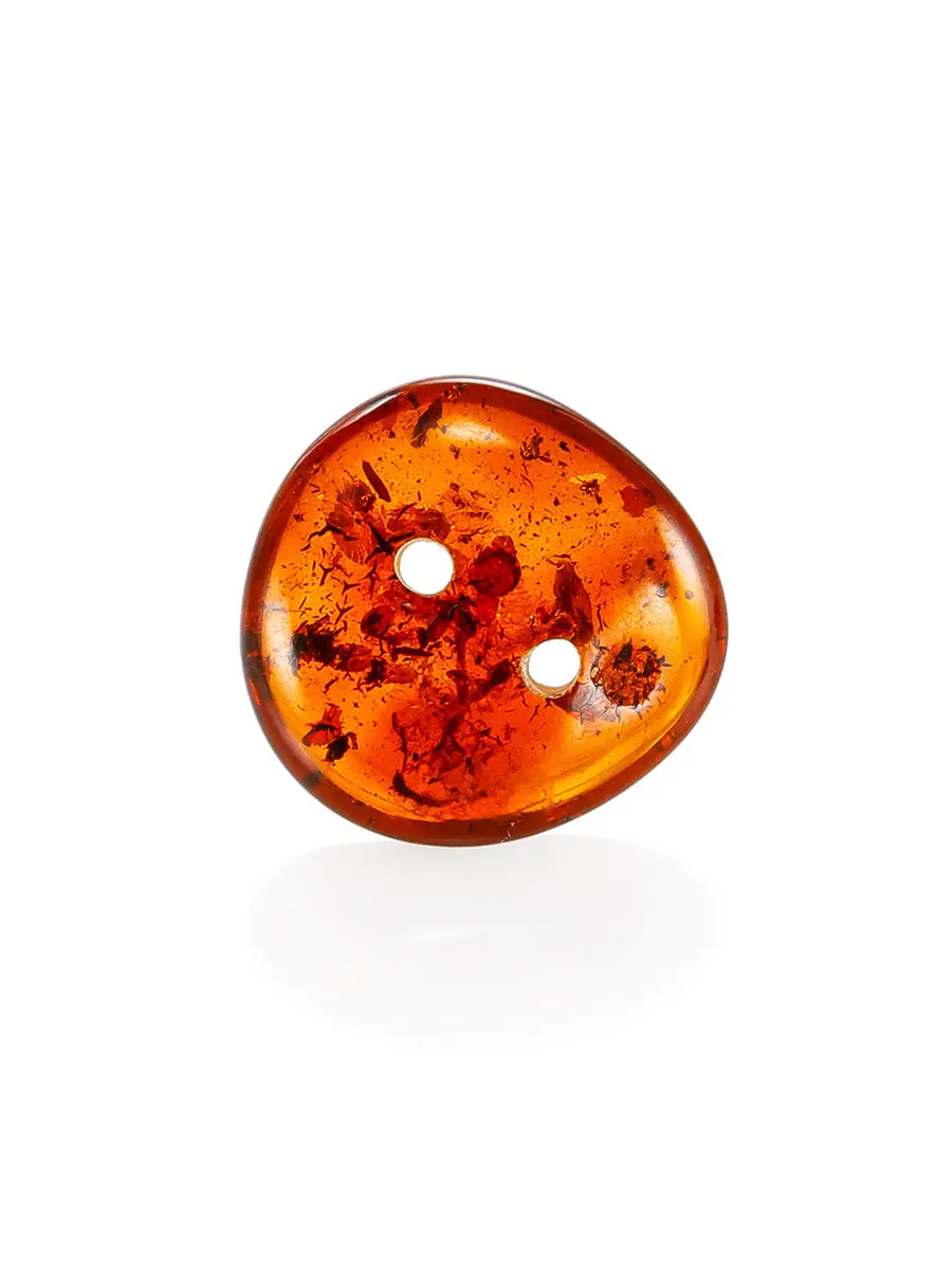 картинка Небольшая пуговица из натурального тёмно-коньячного янтаря в онлайн магазине