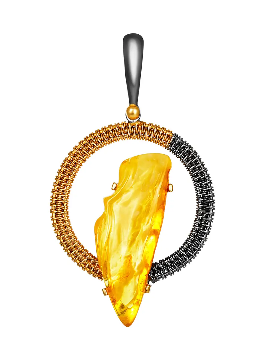 картинка Ажурный кулон из медового янтаря «Версаль» в онлайн магазине