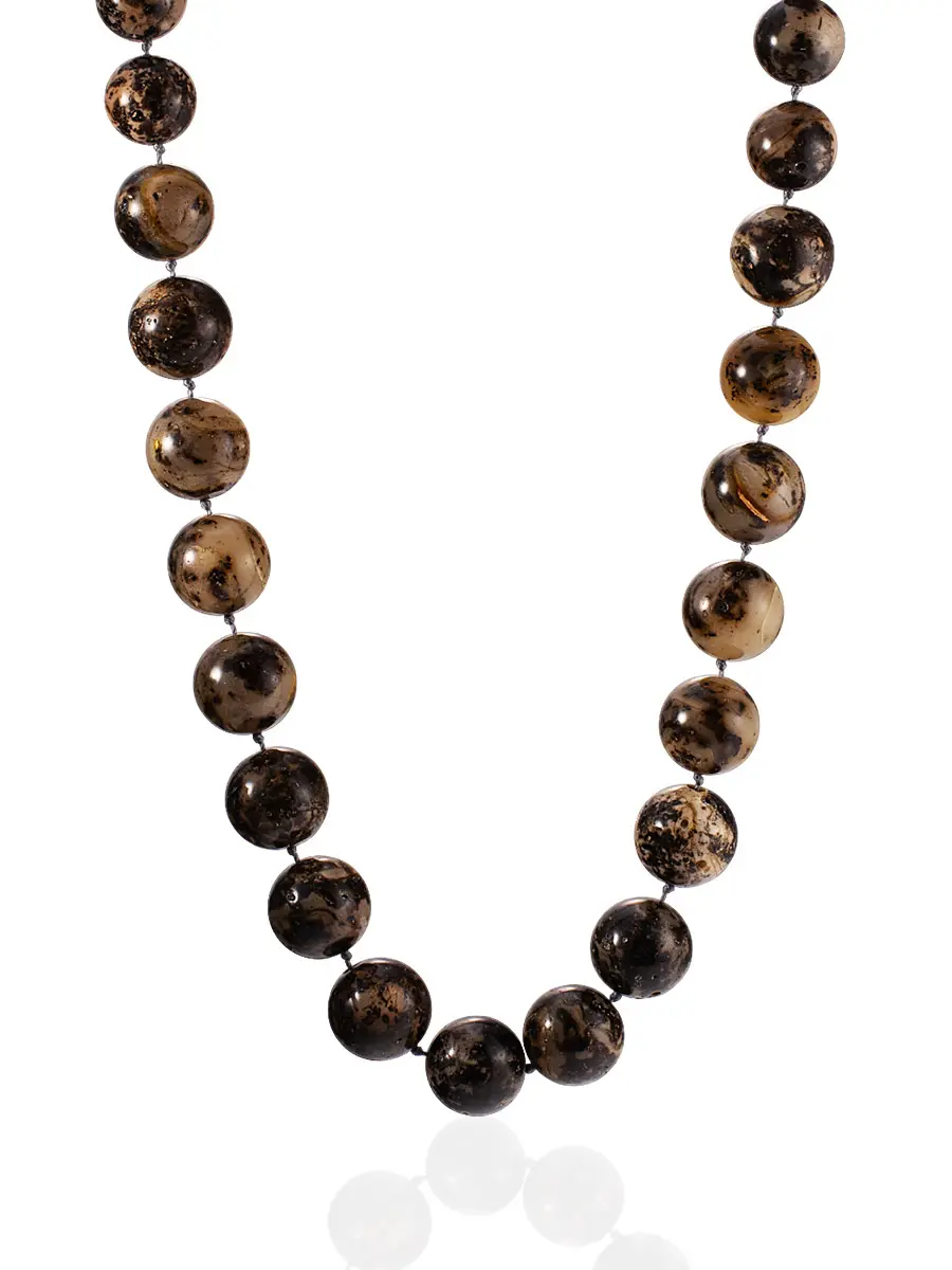 картинка Бусы «Метеорит» из тёмного янтаря в онлайн магазине