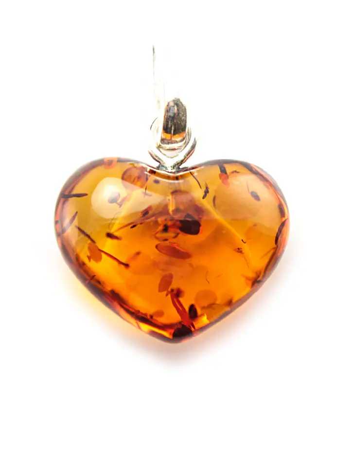 картинка Кулон из светлого каленого янтаря «Сердце» в онлайн магазине