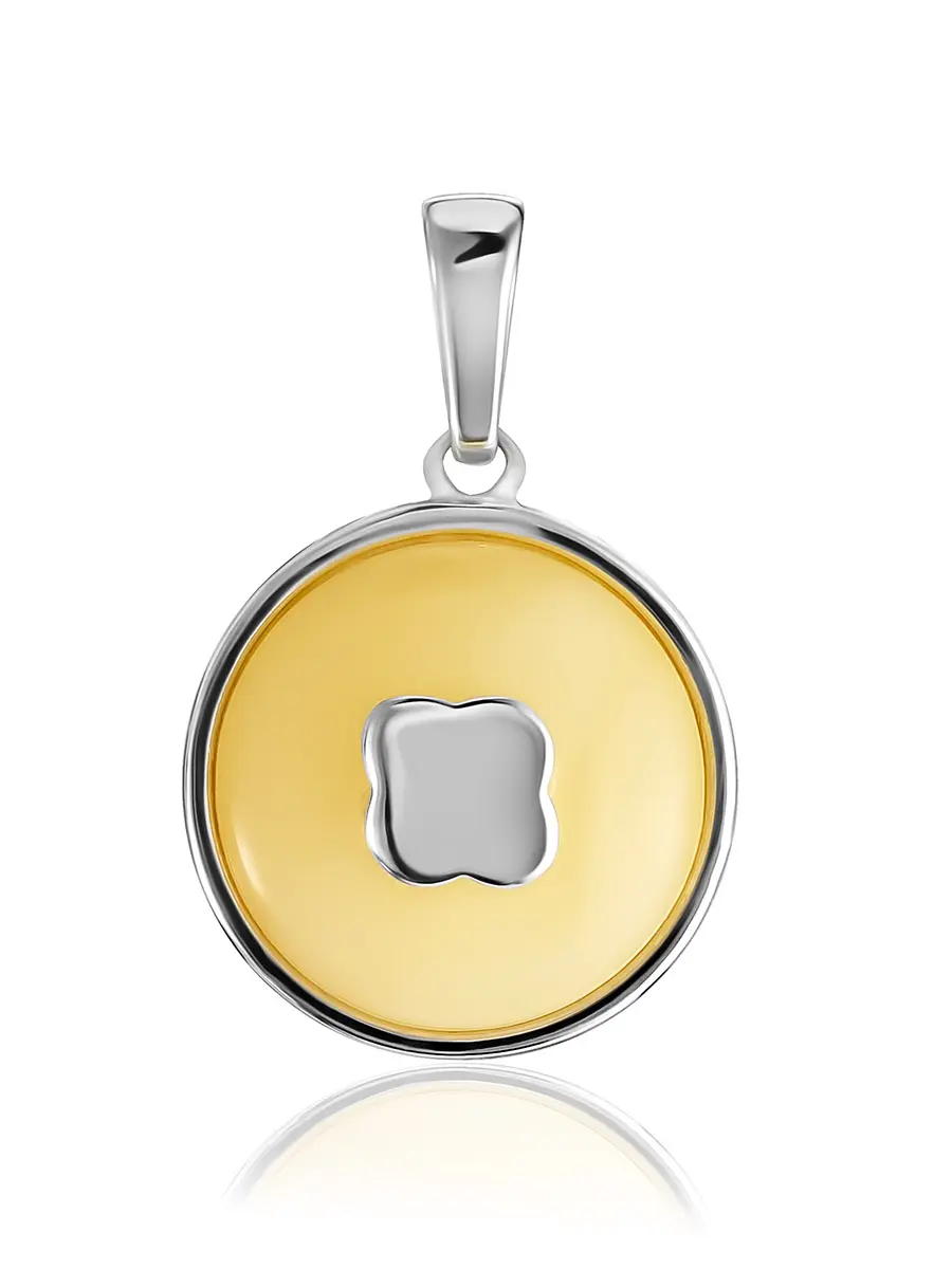 картинка Нежная подвеска с медовым янтарём «Монако» в онлайн магазине