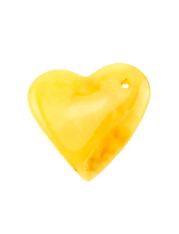 картинка Подвеска из цельного натурального янтаря «Медовое сердце» дикое в онлайн магазине