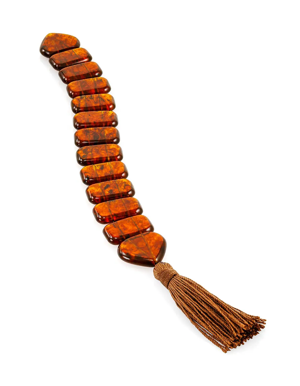 картинка Эффектные перекидные чётки из формованного тёмно-вишнёвого янтаря в онлайн магазине