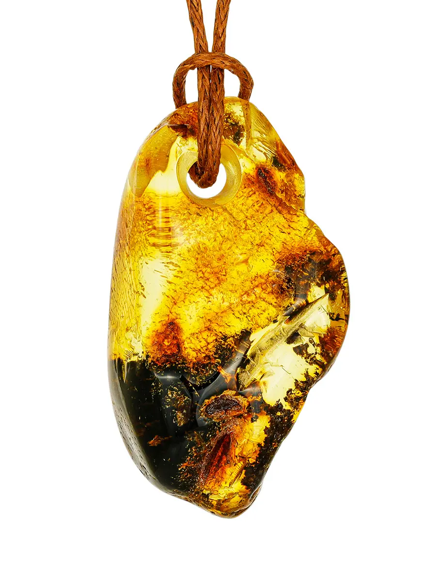 картинка Подвеска из натурального янтаря с необычной текстурой в онлайн магазине