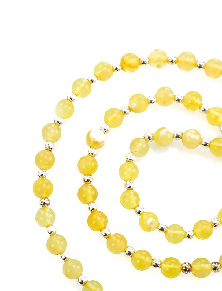 картинка Бусы из янтарных лимонных шаров с завеской для создания ожерелья в онлайн магазине