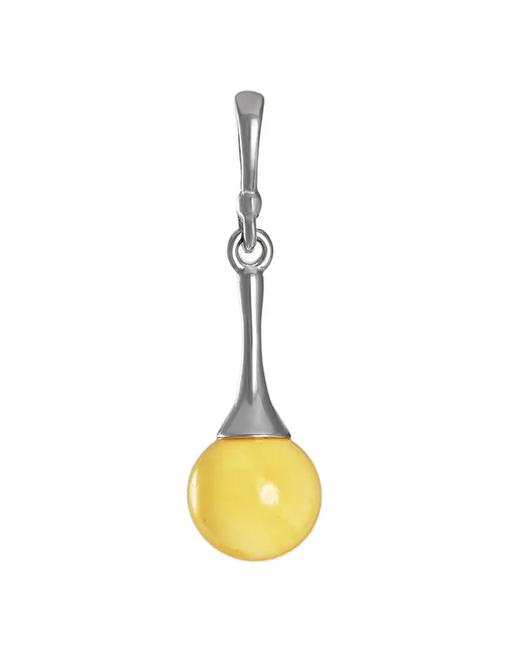 картинка Кулон из цельного медового янтаря с серебром «Олимпия» в онлайн магазине