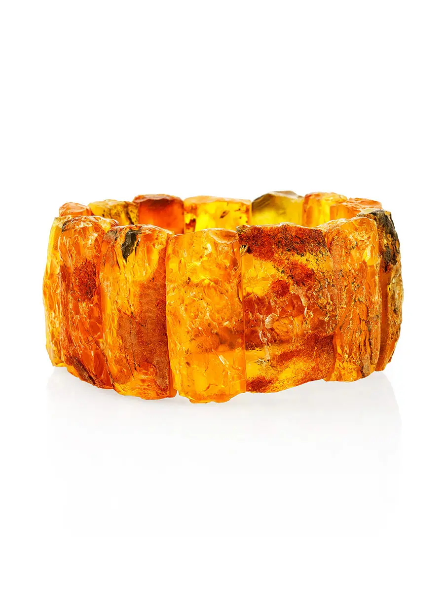 картинка Объёмный браслет «Помпеи» из натурального нешлифованного балтийского янтаря в онлайн магазине