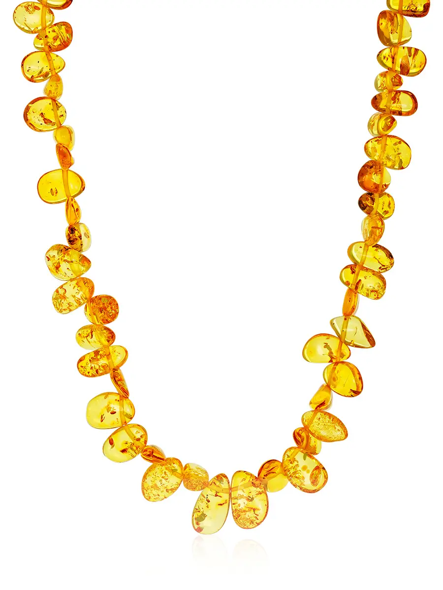 картинка Красивые золотистые бусы из натурального янтаря «Облепиха мелкая» в онлайн магазине