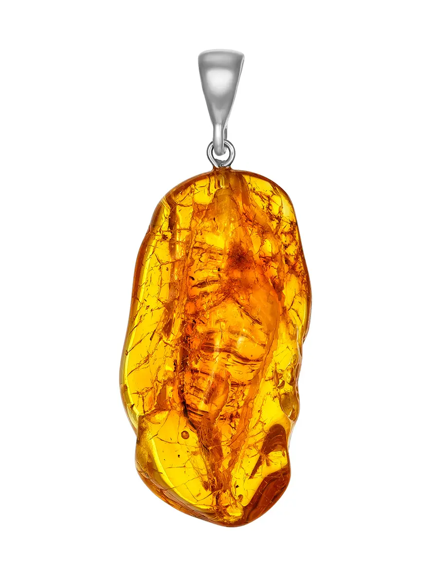 картинка Подвеска в природной формы из натурального золотистого янтаря в онлайн магазине