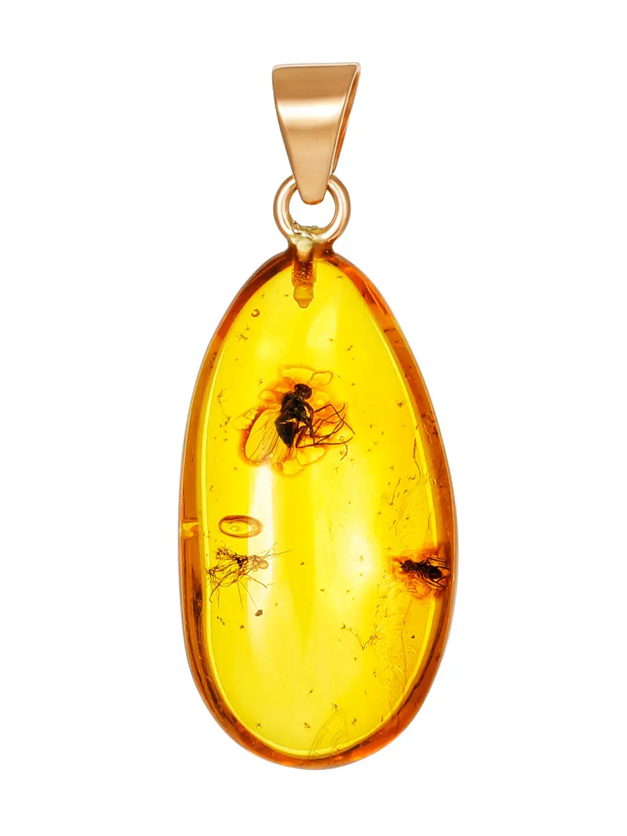 картинка Подвеска из янтаря с инклюзами насекомых «Клио» в онлайн магазине