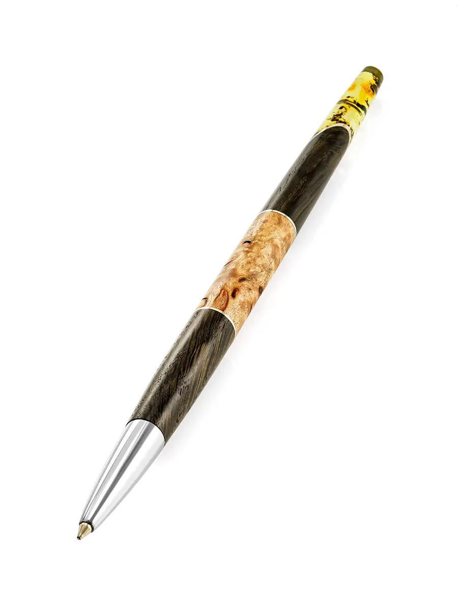 картинка Уникальная ручка из дерева и натурального балтийского янтаря «Олливандер» в онлайн магазине