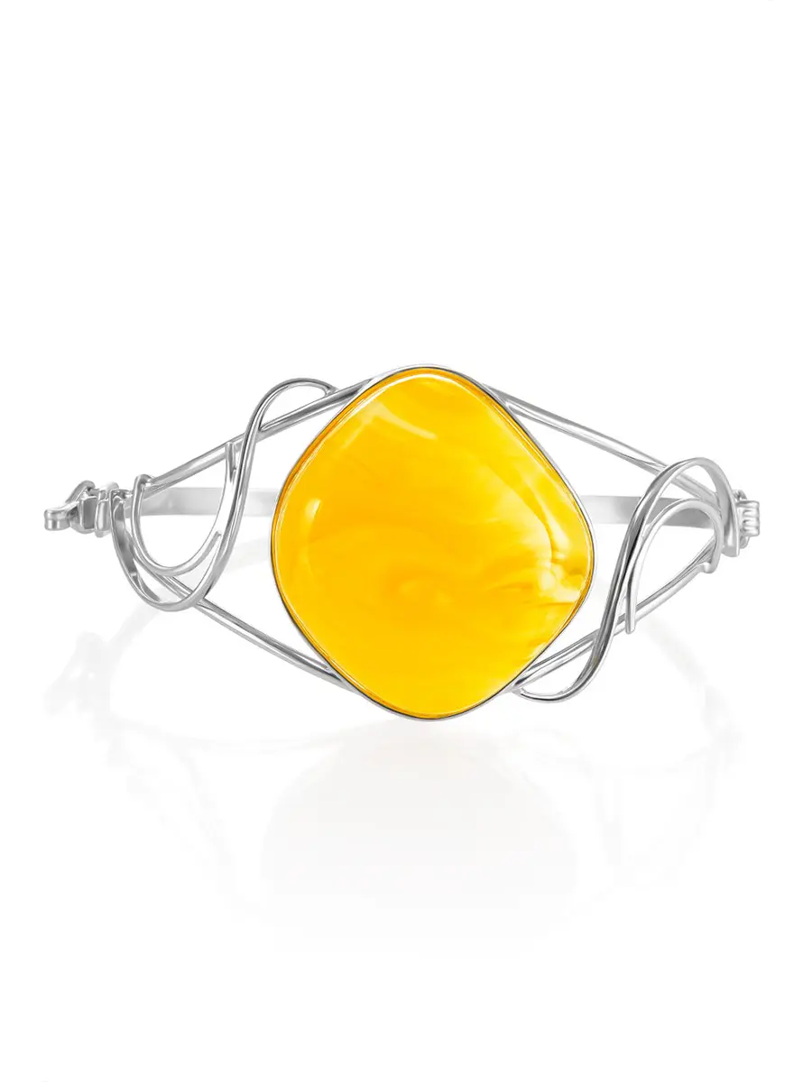 картинка Яркий браслет из натурального янтаря медового цвета в онлайн магазине