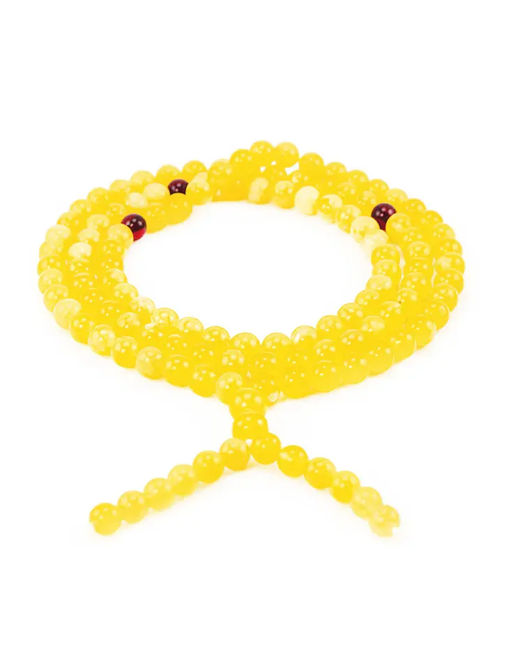 картинка Четки из натурального янтаря светло-медового цвета на 108 бусин в онлайн магазине