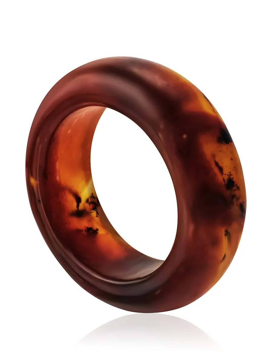 картинка Матовое кольцо «Везувий» из натурального балтийского формованного янтаря в онлайн магазине