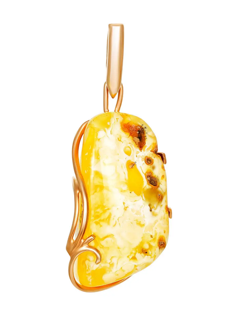 картинка Подвеска из натурального пейзажного янтаря в позолоте «Риальто» в онлайн магазине